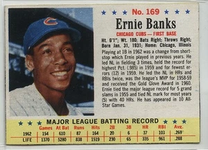 1963 Post Cereal Baseball #169 Ernie Banks Chicago Cubs -2 - Picture 1 of 2