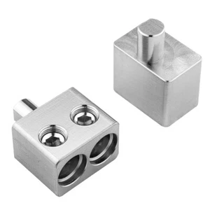 DS18 DPIV1/0 Pair of Dual 1/0 Gauge to 1/0 Gauge Amp Input Reducers with Offset - Picture 1 of 6