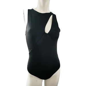 Live in the Moment Womens Bodysuit M Black Career Gothic Layers Minimalist Artsy - Picture 1 of 7