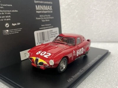 Alfa Romeo 6C 3000CM No.602 2nd Mille Miglia 1953 #SPARK MODEL 1/43 #S3681 - Image 1 of 2