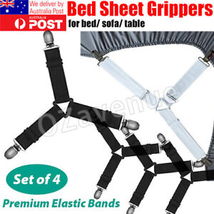 4Pcs Triangle Bed Sheet Mattress Holder Fastener Grippers Clips Suspender Straps