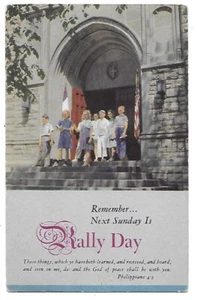 1950 RALLY DAY  POSTCARD-WOLLASTON/QUINCY, MASS.-SCRIPTURE  PHILIPPIANS 4:9 - Picture 1 of 2