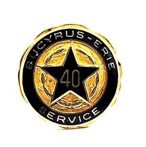 Antiguo pasador de solapa de servicio vintage de oro amarillo de 14 K BUCYRUS y serie 40 años #D342 - Imagen 1 de 4