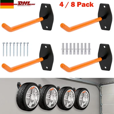 4/8 x Autoreifen Wand Halter Haltebügel Reifen Felgen Haken Baum Regal Halterung - Bild 1 von 4