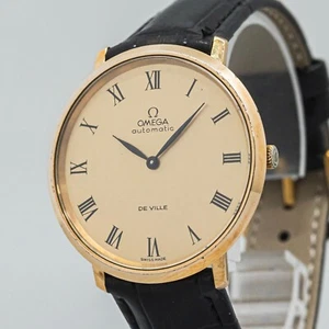 *Exc+5* Vintage OMEGA De Ville Cal.711 Automatic Gold Roman Dial 35mm Mens Watch - Picture 1 of 19