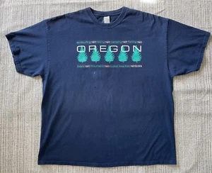Oregon Rain Trees Rainbow Nature Blue XXL Shirt State USA Fishing Windsurfing - Picture 1 of 3