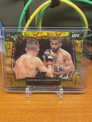 2023 Panini Select UFC Saidyokub Kakhramonov RC Octagonside Gold Disco /10 - Image 1 of 2