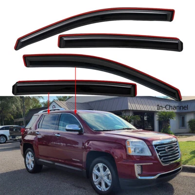 For 2010-2017 GMC Terrain In-Channel Smoke Window Visors Sun Rain Guards Foto 1 de 4