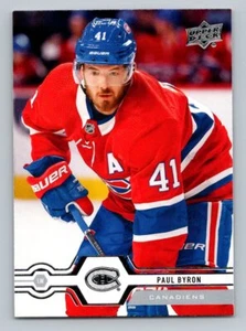 2019 Upper Deck #301 Paul Byron Montreal Canadiens Hockey Card - Picture 1 of 2