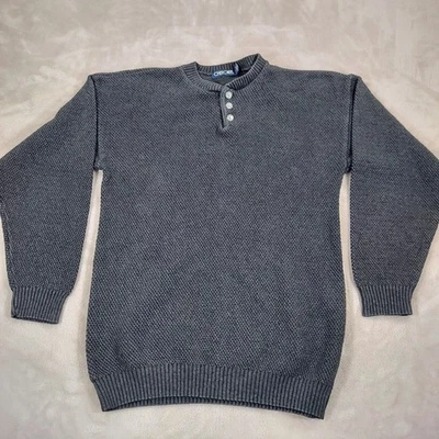 Vintage Cherokee Mens Sweater Medium Henley Made in USA 90s Y2K Chunky Outdoors - Image 1 of 4