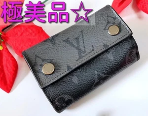RFID Louis Vuitton Monogram Eclipse Reverse Compact Tri Fold Wallet From Japan - Picture 1 of 11