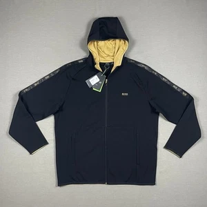 NEW Hugo Boss Athleisure Mens 3XL Full Zip Hoodie Sweatshirt Black Saggy 2 $228 - Picture 1 of 15