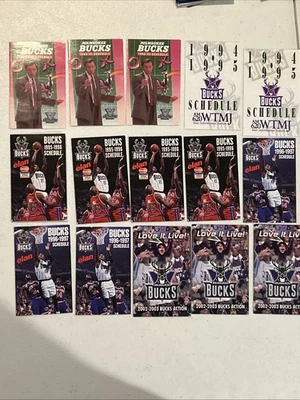 Milwaukee Bucks (Glenn Robinson) NBA Pocket Schedules Misc Lot of 15 1992 - 2003 - Image 1 of 4