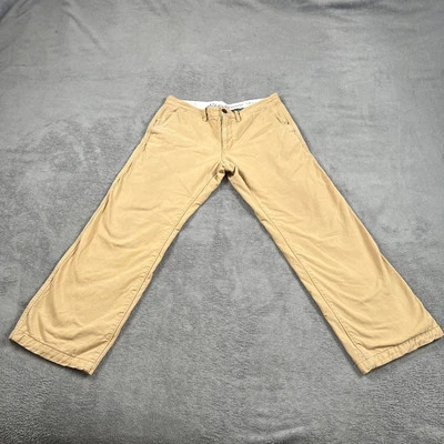 Eddie Bauer Flannel Lined Legend Wash Pants Mens 33x29 Beige Chino Gorp Hike Dad - Image 1 of 4