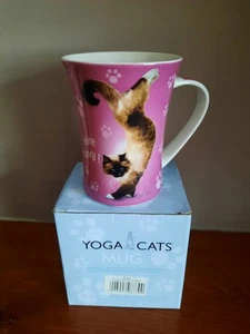 Yoga Katzen Tasse perfekt ausbalanciert Tee/Kaffeetasse Geschenk für Katzenliebhaber Keramiktasse - Bild 1 von 4