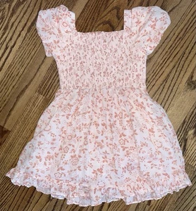 JANIE AND JACK girls floral smocked dress puff sleeve sz 6 - Picture 1 of 5