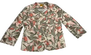Vintage Ruby Rd. Multicolor Ikat Quilted Pattern Blazer Jacket. Women's Size 14 - Picture 1 of 6