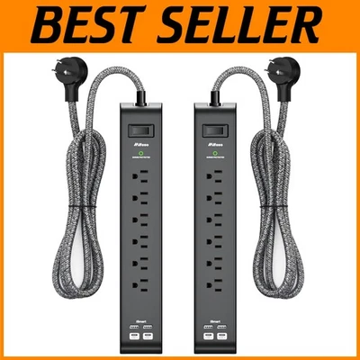 15FT Power Strip with USB Ports - Surge Protector, 6 Outlets - Image 1 of 4