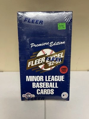 1992-93 Fleer Excel Minor Factory Sealed Wax Box Unopened Jumbo Pack Jeter RC - Image 1 of 4