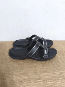 Sandalia Crocs Florence para mujer 7 de goma negra sin cordones de doble correa deslizable - Imagen 1 de 8