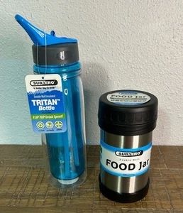 SUBZERO Hot Or Cold Double Wall Food Jar And Sub Zero Tritan Flip Top Bottle - Picture 1 of 12