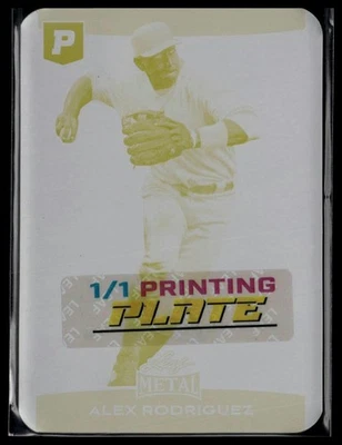 2025 Leaf Metal Pristine  #14 Alex Rodriguez Printing Plate Yellow 1/1 - Image 1 of 2