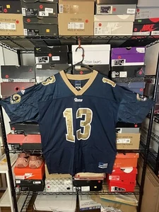 St. Louis Rams Jersey Mens Size Extra large Kurt Warner Adidas Blue - Picture 1 of 4