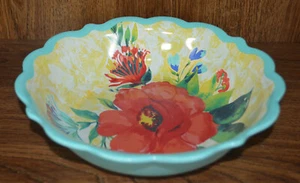 The Pioneer Woman Delaney Teal Scalloped Floral Serving Dish Melamine 44oz - Picture 1 of 4