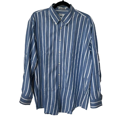 Members Only Mens Vintage Button Down Blue/White Stripes 17 1/2 34-35 Tailored - Image 1 of 4