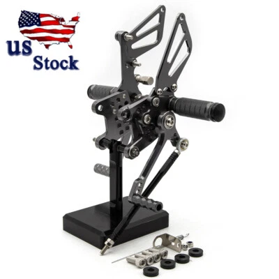 For Suzuki GSXR600 GSXR750 2000-2005 CNC Adjustable Rearsets Foot Pegs 2004 2003 - Image 1 of 4