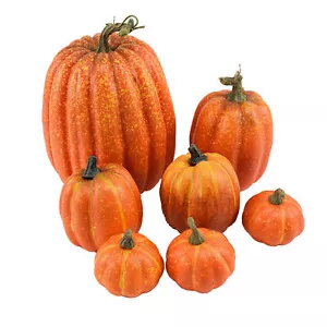 7PCS Artificial Foam Pumpkin Simulation Props Halloween Decorations Party - Picture 1 of 9