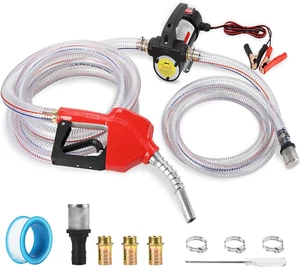 Diesel Fuel Transfer Pump Kit, 12V Electric Self-Priming Transfer Pump Kit with - Picture 1 of 7