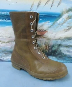 SUPER WEARMASTER MENS BROWN RUBBER INSULATION RAIN BOOT SIZE 10   9352 - Picture 1 of 10