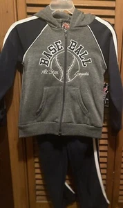 MAD GAME Boy's Size 4..Zip-Front Hoodie & Pants 2 Pc Jogger Set - Baseball - Picture 1 of 6