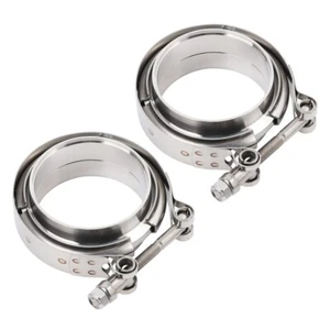 LokoCar V Band Clamp With Flange 2.25 Inch Male Female Stainless Steel 2Pcs - Picture 1 of 13