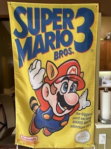 Super Mario Bros. 3 Nintendo NES Boxart 5' Flag Poster 1990 - Picture 1 of 4