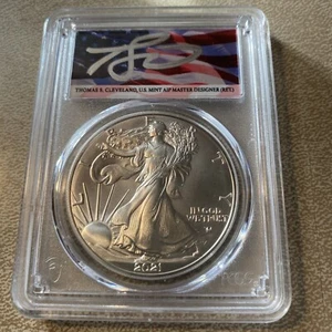 2021 W Silver Eagle Type 1 ~ PCGS MS70 FIRST STRIKE West Point Mint Signed TSC - Picture 1 of 8