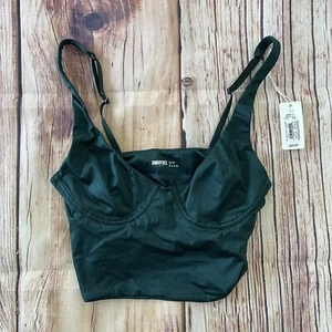 NWT Smoothez by Aerie Size XS Green Bralette Unpadded Longline Silky Adjustable - Picture 1 of 4