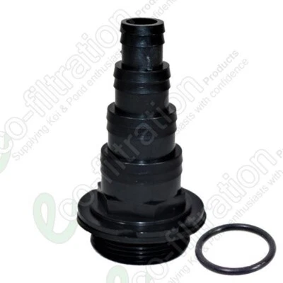 ECO-FILTRATION 1,5 Zoll BSP 4 STUFEN SCHWARZ GEWINDE SCHLAUCHSCHWANZ KOI FISCH TEICH TANK PUMPE FILTERROHR