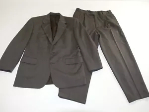 Tom James Herren 2 Knopf Fischgrät Anzug Gr. 42 Kurz 34 x 28 Braun Wolle 42S - Bild 1 von 12