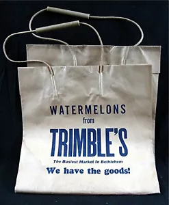 Borsa Trasportino Pubblicitario Vintage Trimbles Anguria Betlemme Pa Vecchio Negozio Stock - Foto 1 di 1