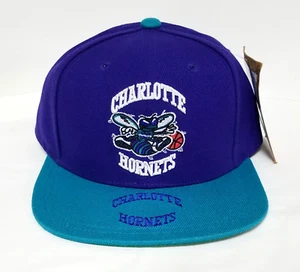 CHARLOTTE HORNETS NBA Hat Snapback Purple Teal Embroidered Mitchell & Ness - NEW - Picture 1 of 11