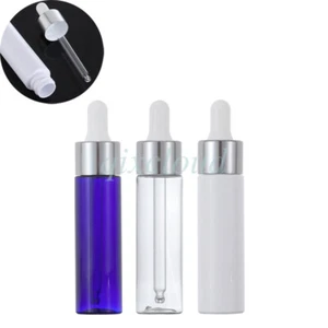 Empty Plastic PET Bottles 30ml 1 oz Essential Oil Dropper Bottle Vials Container - Picture 1 of 11