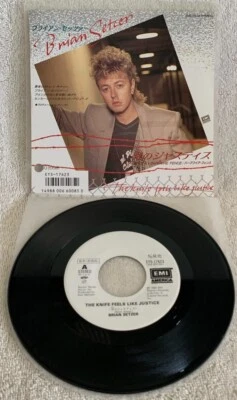 BRIAN SETZER "THE KNIFE FEEL LIKE JUSTICE" ULTRA-RARE 1986 JAPAN WLP SINGLE W/PS Foto 1 de 2