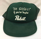 Baseball Cap Hat Im Irish If Youre Buying Pabst Beer Humorous Green Mesh Adult