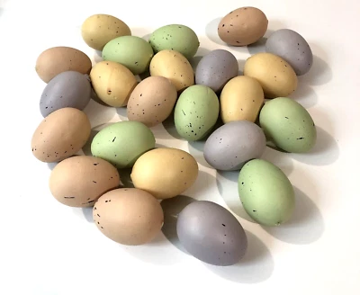 24 Faux Fake Artificial Easter Eggs Farmhouse Kitchen Decor Staging Theatre Prop - Image 1 of 4