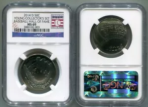 NGC-MS69 2014-D Baseball Hall of Fame Half Dollar from Young Collector's set - Picture 1 of 3