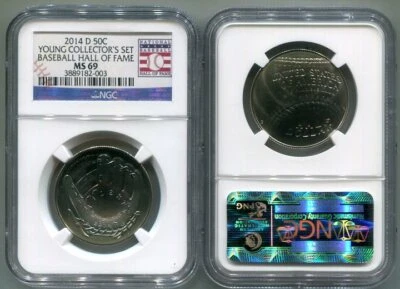 NGC-MS69 2014-D Baseball Hall of Fame Half Dollar from Young Collector's set - Image 1 of 3