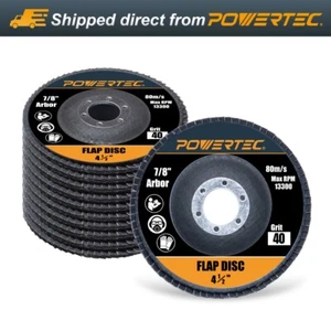POWERTEC 4-1/2" Zirconia Flap Discs for Angle Grinder 40 Grit, 10 Pack (11101) - Picture 1 of 7