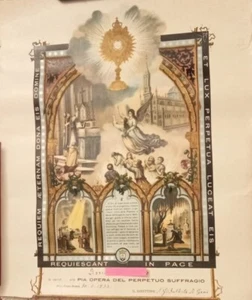 Documento religioso 1933 Pia Opera del perpetuo suffragio RARO - Bild 1 von 1